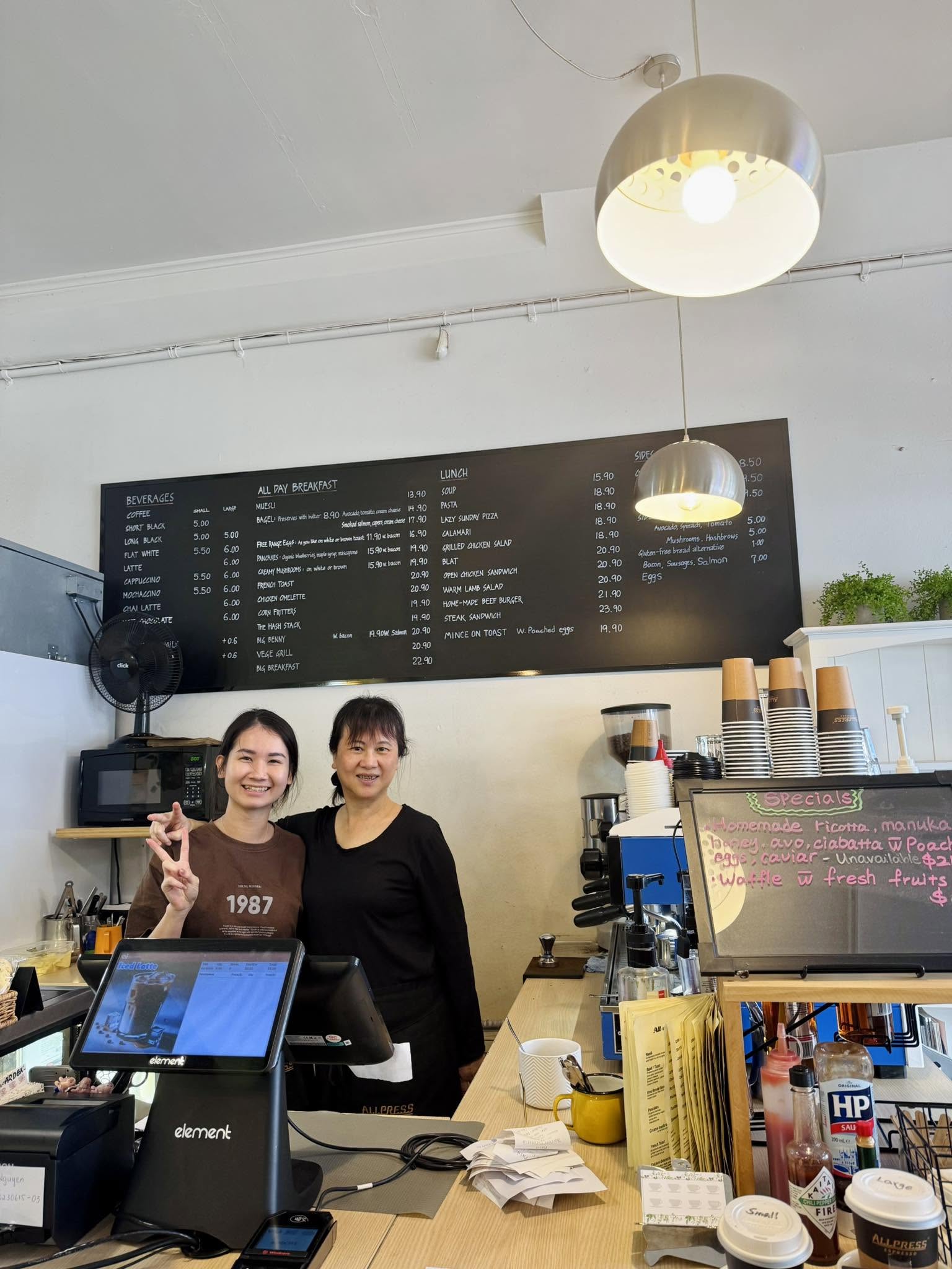 The Cozy Cafeteria Onehunga Mall Auckland coffee brunch pancakes