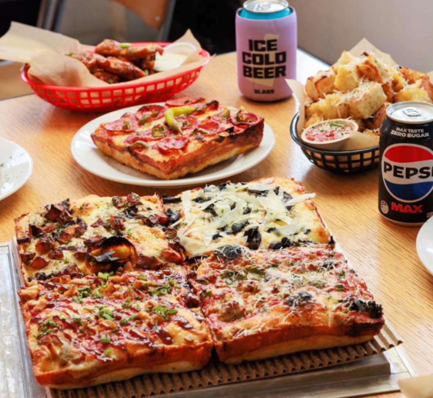 SLABS pizza Onehunga Mall Auckland Detroit style square pizza fluffy base crispy crust