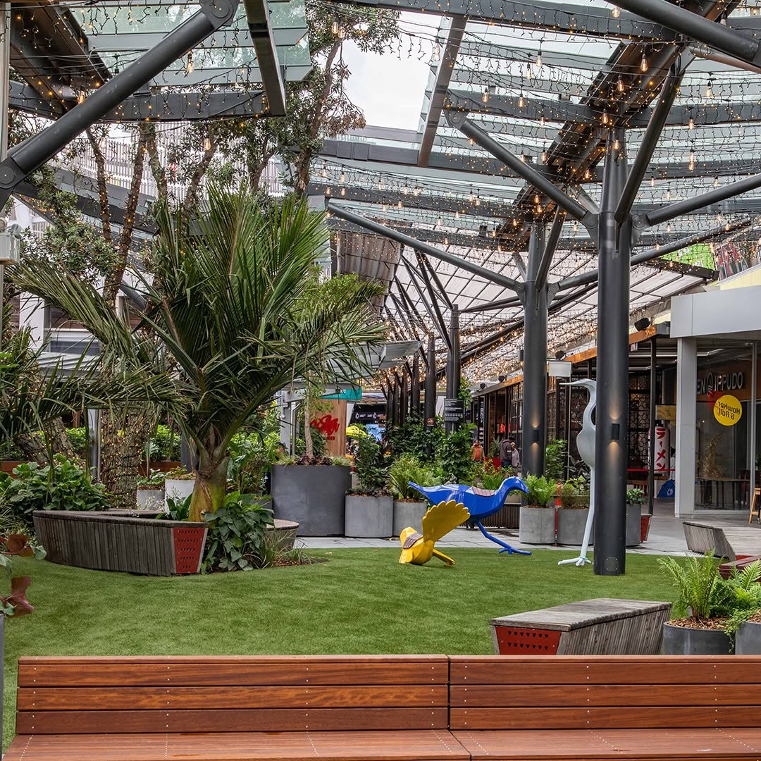 Sylvia Lane dining precinct Sylvia Park Auckland outdoor dining canopy restaurants bars